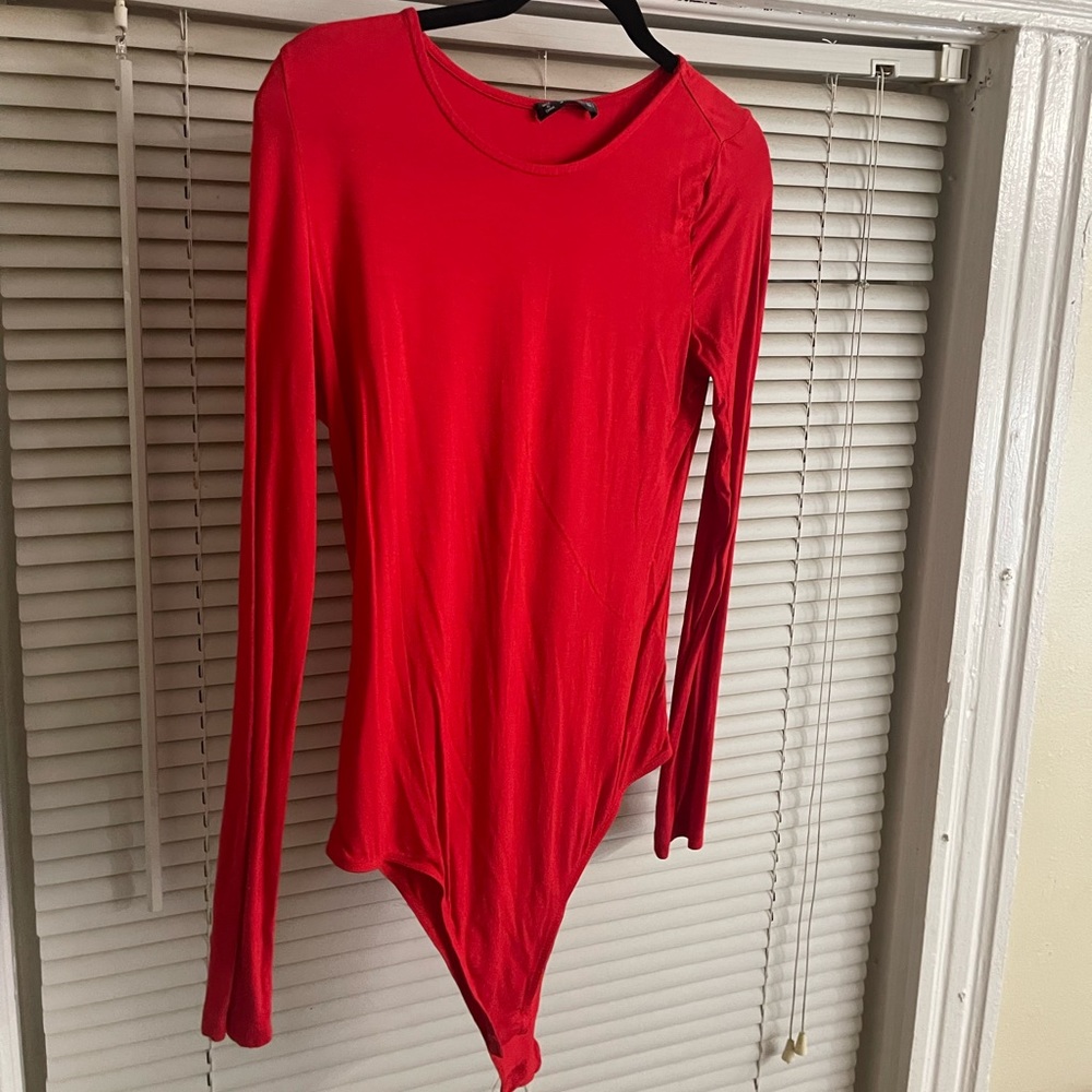 Shein red king sleeve bodysuit